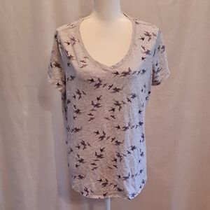 5/$15 Sonoma Gray Flutter Sleeve Scoop Neck Tee